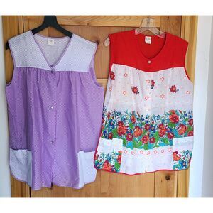 Vintage Artistic Creations LARGE Smocks Blouses Pockets Granny Cottagecore Retro